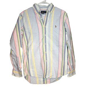 Polo Ralph Lauren Striped Shirt Classic Fit Women’s Size Small Pastel Button Up